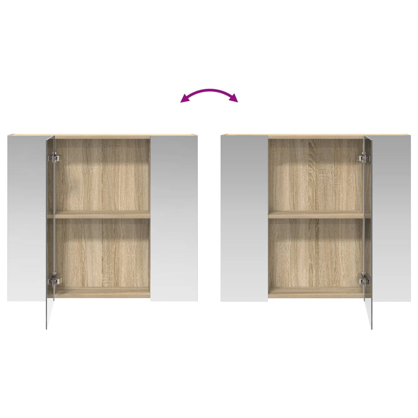 vidaXL Bathroom Mirror Cabinet with Shelf Sonoma Oak 80 x 14.5 x 70 cm