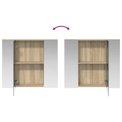 vidaXL Bathroom Mirror Cabinet with Shelf Sonoma Oak 80 x 14.5 x 70 cm