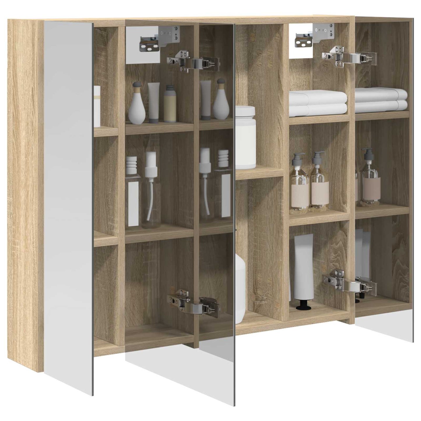 vidaXL Bathroom Mirror Cabinet with Shelf Sonoma Oak 80 x 14.5 x 70 cm