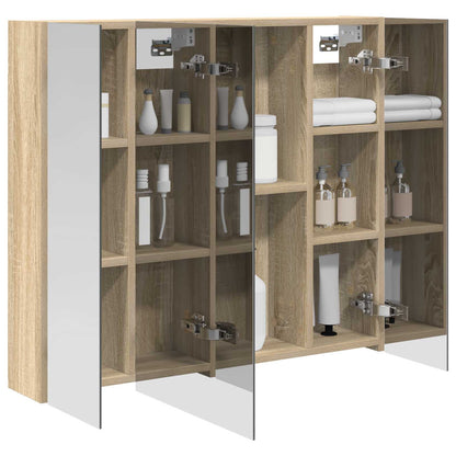 vidaXL Bathroom Mirror Cabinet with Shelf Sonoma Oak 80 x 14.5 x 70 cm