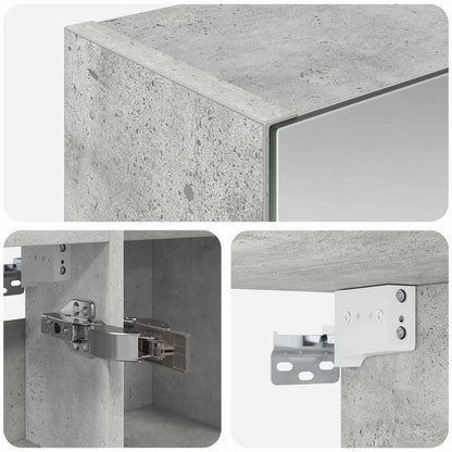vidaXL Bathroom Mirror Cabinet Concrete Grey 80 x 14.5 x 70 cm