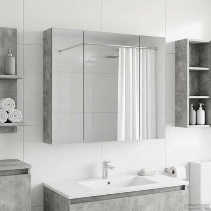 vidaXL Bathroom Mirror Cabinet Concrete Grey 80 x 14.5 x 70 cm