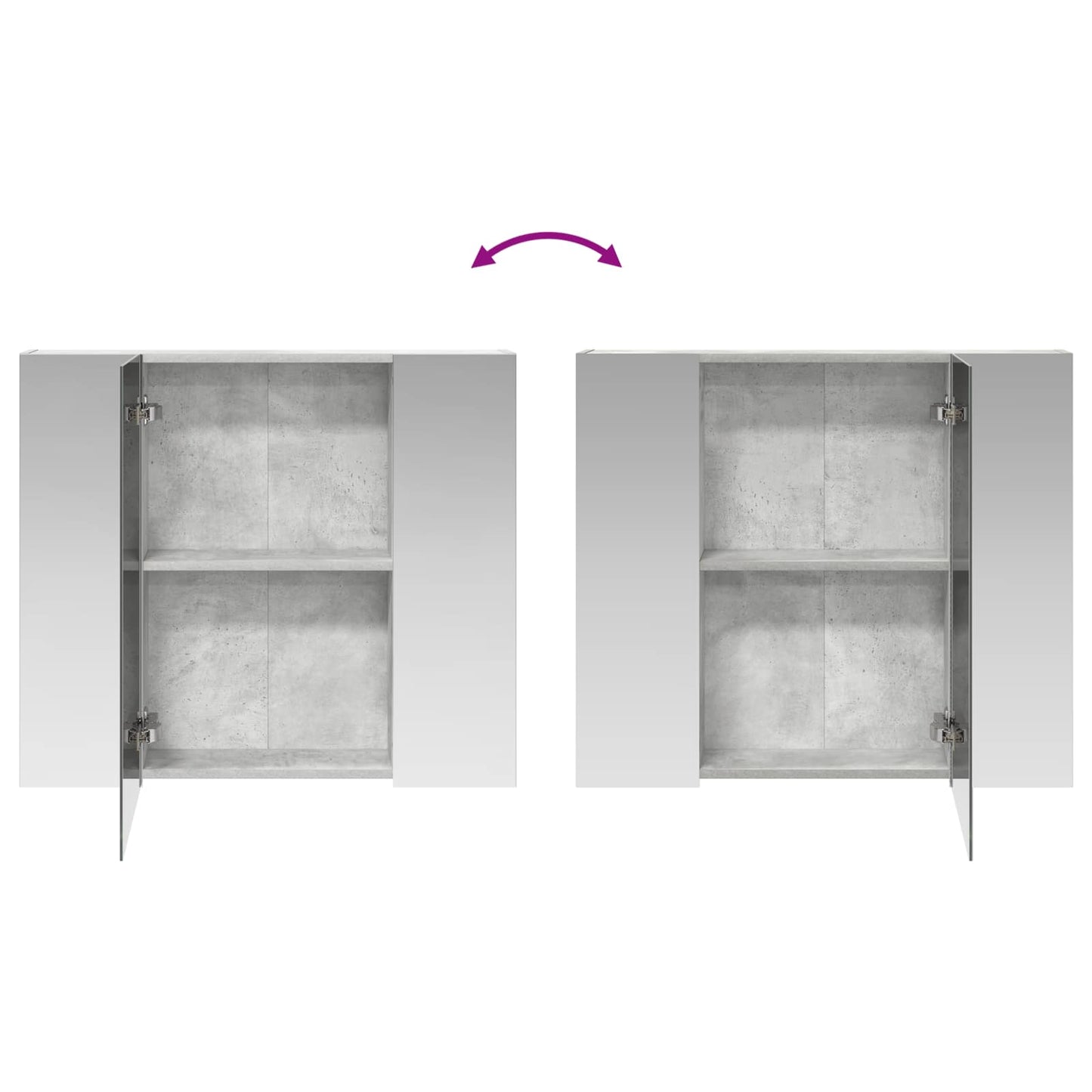 vidaXL Bathroom Mirror Cabinet Concrete Grey 80 x 14.5 x 70 cm