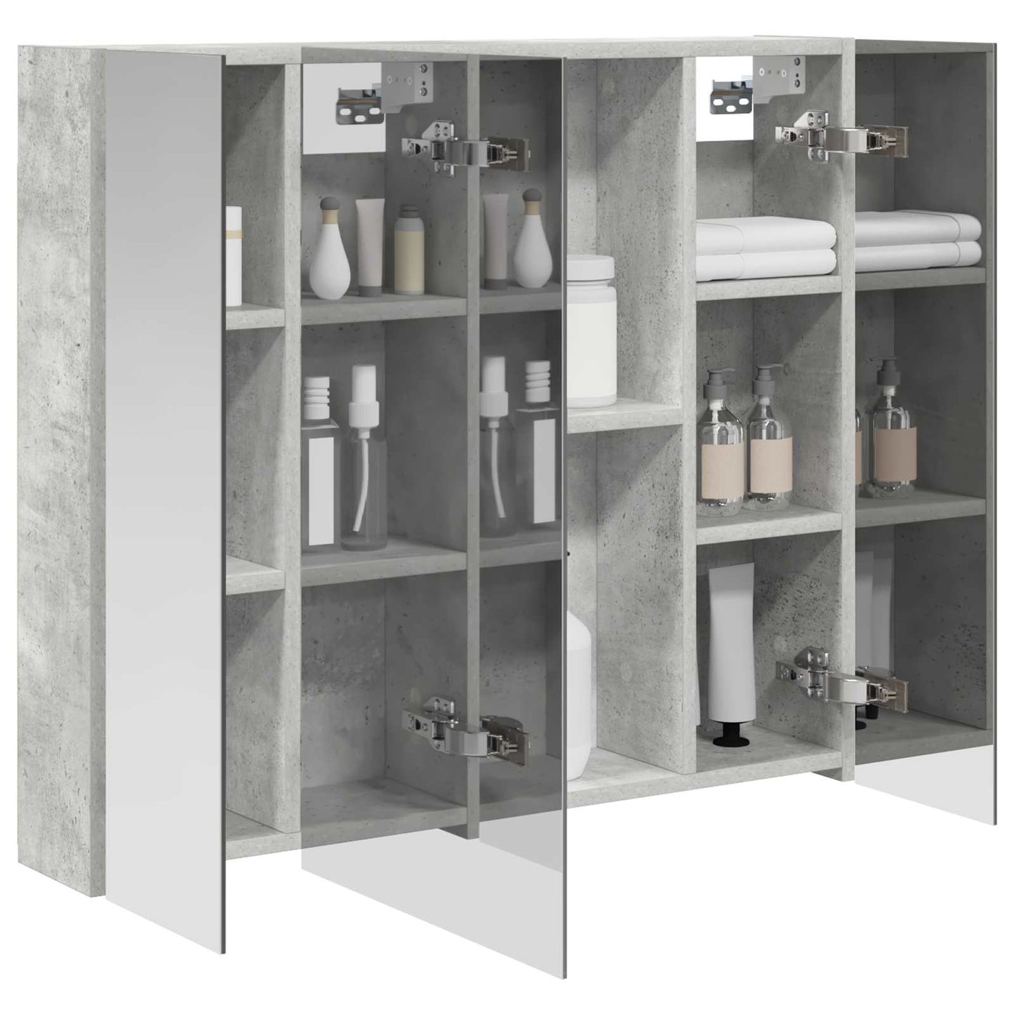 vidaXL Bathroom Mirror Cabinet Concrete Grey 80 x 14.5 x 70 cm