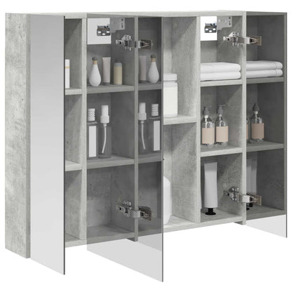 vidaXL Bathroom Mirror Cabinet Concrete Grey 80 x 14.5 x 70 cm