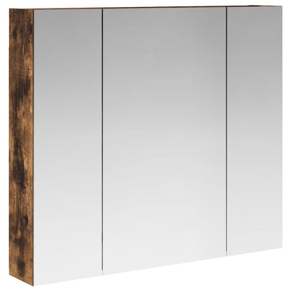 vidaXL Bathroom Mirror Cabinet with Shelf Smoked Oak 80 x 14.5 x 70 cm