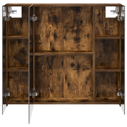 vidaXL Bathroom Mirror Cabinet with Shelf Smoked Oak 80 x 14.5 x 70 cm