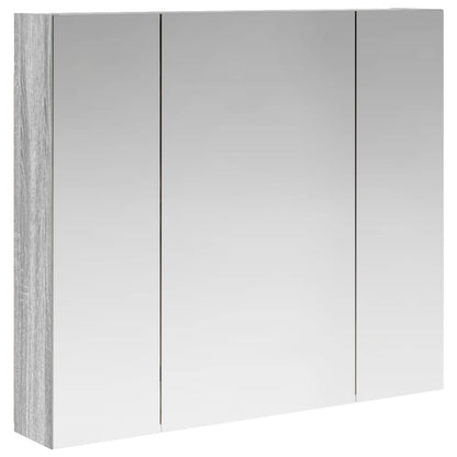 vidaXL Bathroom Mirror Cabinet with Door Grey Sonoma 80 x 14.5 x 70 cm