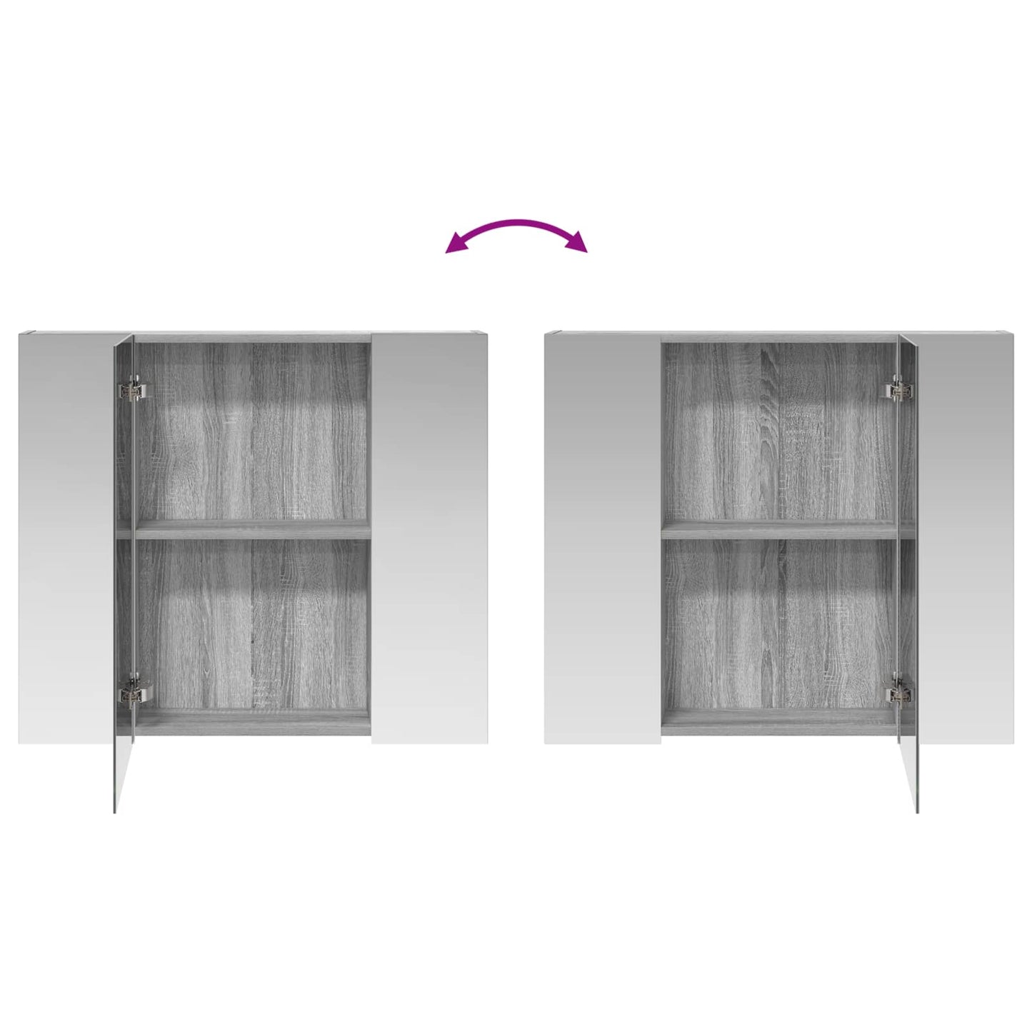 vidaXL Bathroom Mirror Cabinet with Door Grey Sonoma 80 x 14.5 x 70 cm