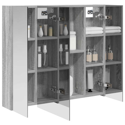 vidaXL Bathroom Mirror Cabinet with Door Grey Sonoma 80 x 14.5 x 70 cm