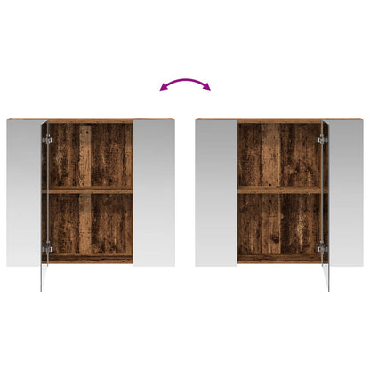 vidaXL Bathroom Mirror Cabinet with Shelf Old Wood 80 x 14.5 x 70 cm