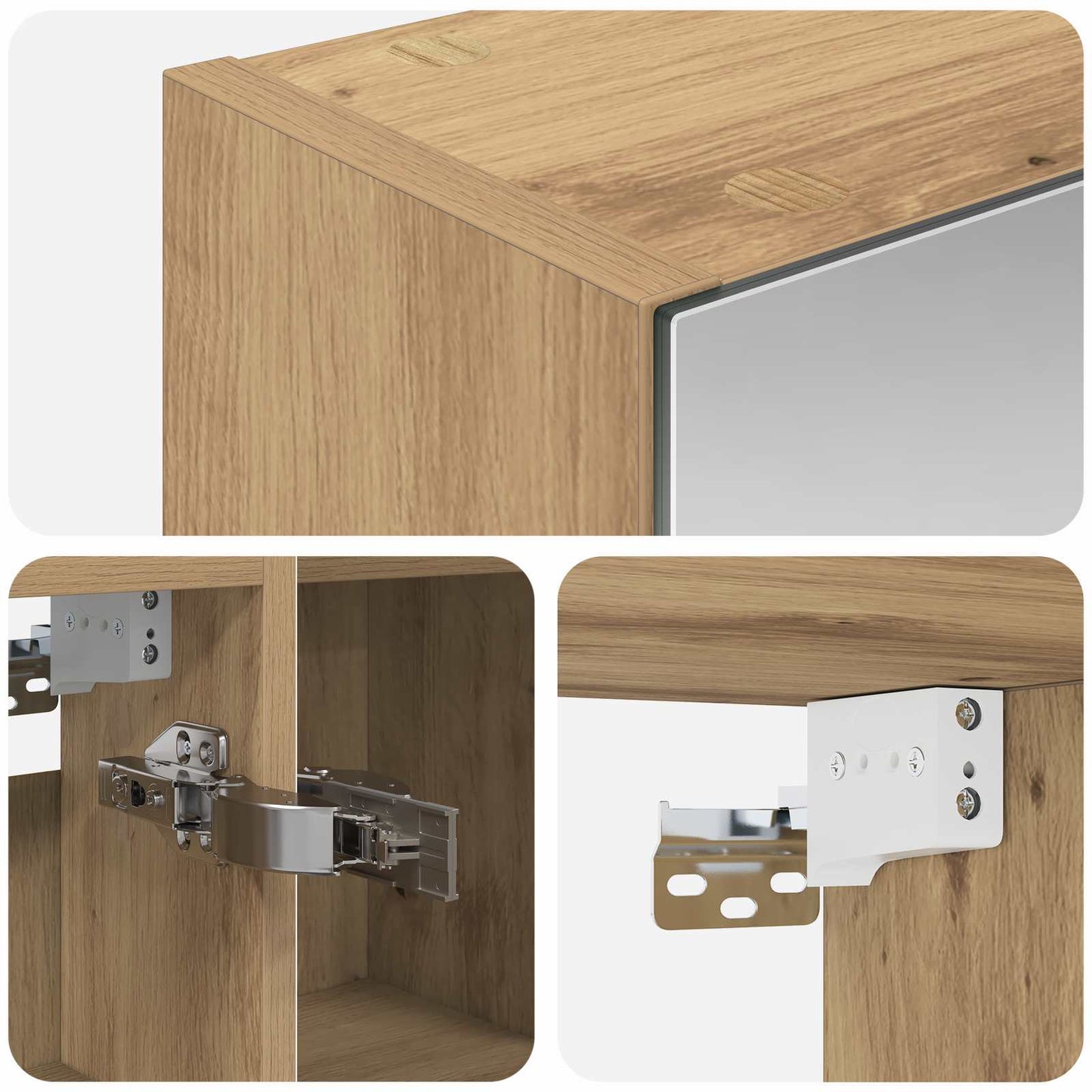 vidaXL Bathroom Mirror Cabinet Artisian Oak 80 x 14.5 x 70 cm