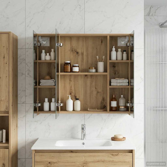 vidaXL Bathroom Mirror Cabinet Artisian Oak 80 x 14.5 x 70 cm
