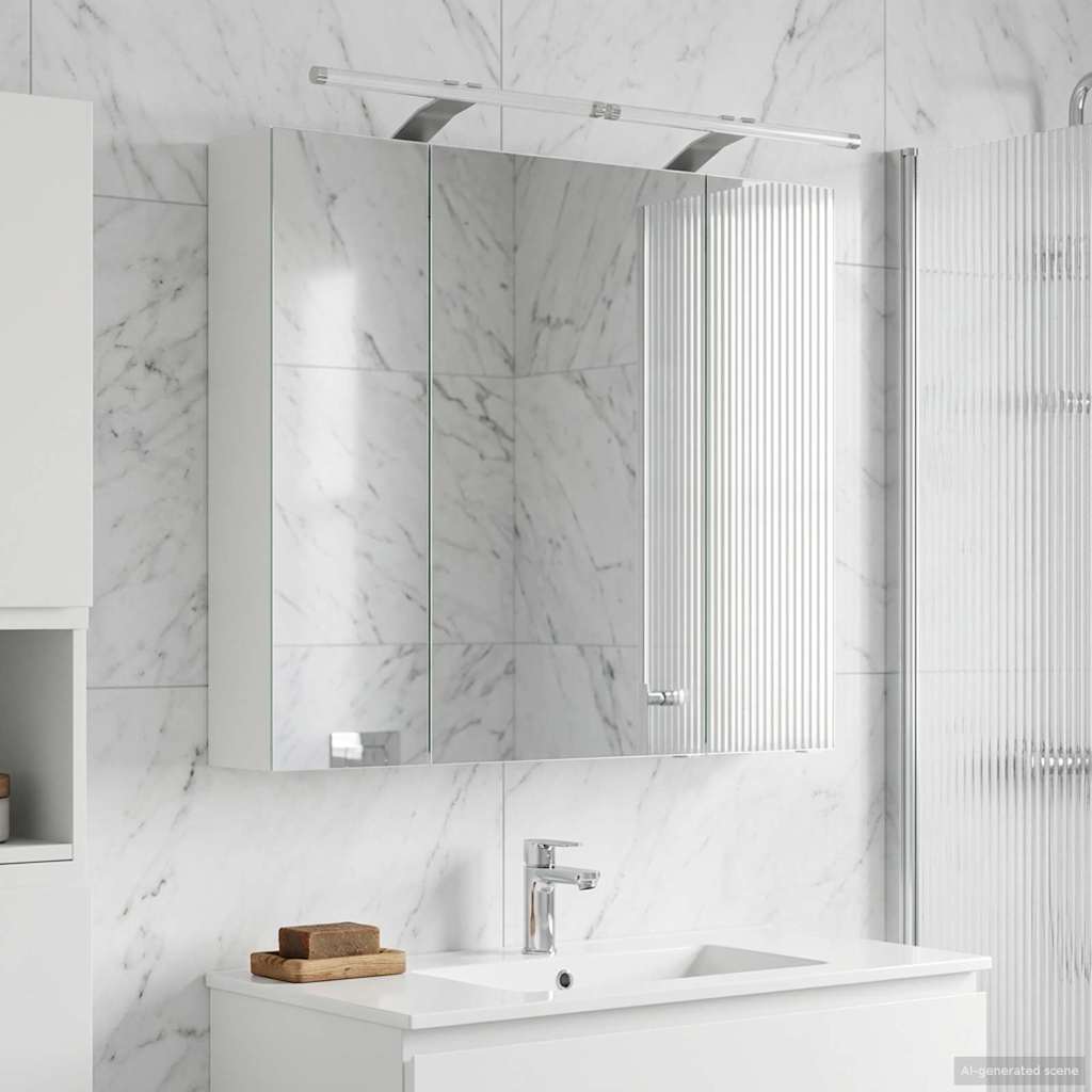 vidaXL Bathroom Mirror Cabinet White 80 x 14.5 x 70 cm Engineered wood