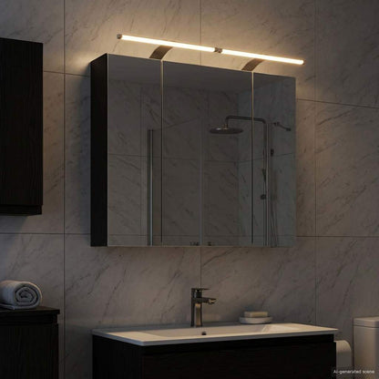 vidaXL Bathroom Mirror Cabinet with Shelf Black Oak 80 x 14.5 x 70 cm