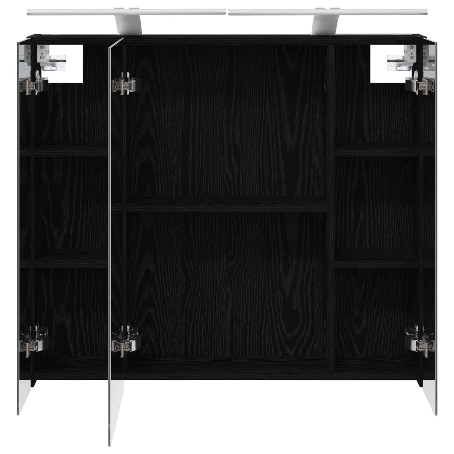 vidaXL Bathroom Mirror Cabinet with Shelf Black Oak 80 x 14.5 x 70 cm