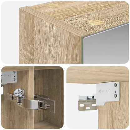 vidaXL Bathroom Mirror Cabinet with Shelf Sonoma Oak 80 x 14.5 x 70 cm