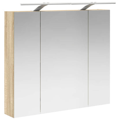 vidaXL Bathroom Mirror Cabinet with Shelf Sonoma Oak 80 x 14.5 x 70 cm