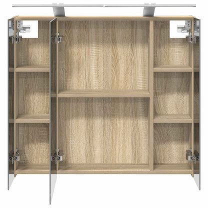 vidaXL Bathroom Mirror Cabinet with Shelf Sonoma Oak 80 x 14.5 x 70 cm