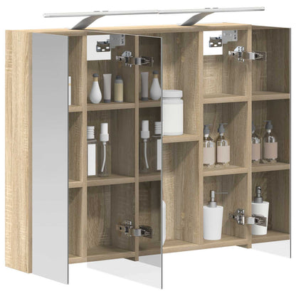 vidaXL Bathroom Mirror Cabinet with Shelf Sonoma Oak 80 x 14.5 x 70 cm