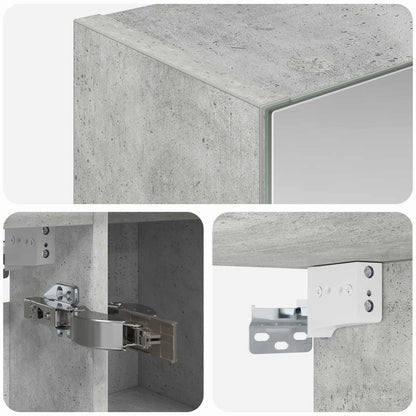 vidaXL Bathroom Mirror Cabinet Concrete Grey 80 x 14.5 x 70 cm