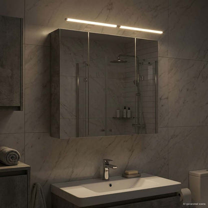vidaXL Bathroom Mirror Cabinet Concrete Grey 80 x 14.5 x 70 cm