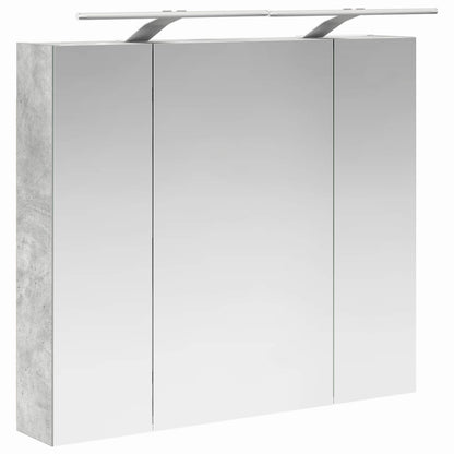 vidaXL Bathroom Mirror Cabinet Concrete Grey 80 x 14.5 x 70 cm