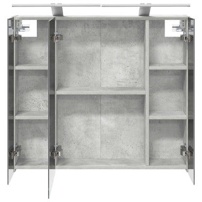 vidaXL Bathroom Mirror Cabinet Concrete Grey 80 x 14.5 x 70 cm