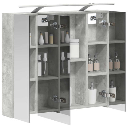 vidaXL Bathroom Mirror Cabinet Concrete Grey 80 x 14.5 x 70 cm