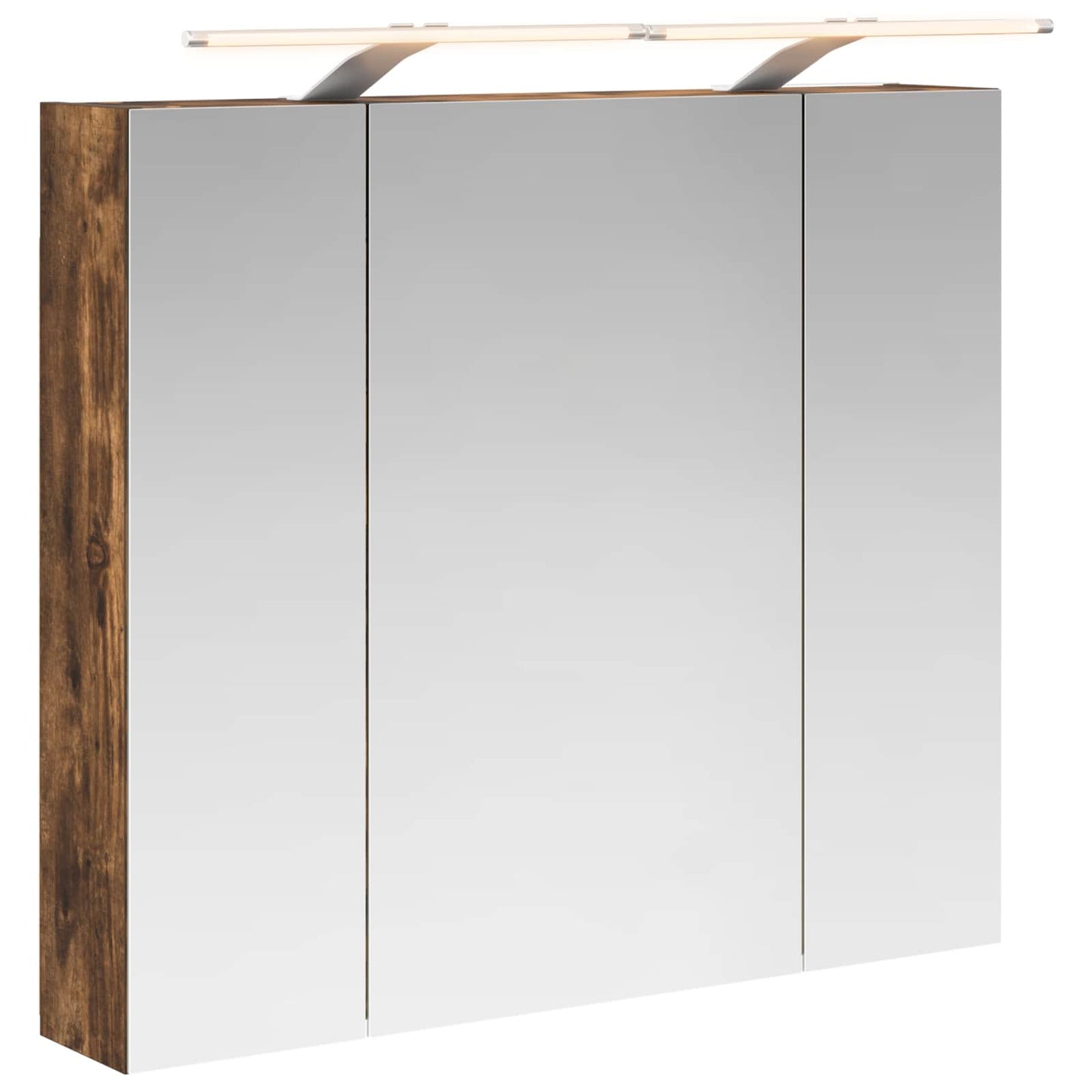 vidaXL Bathroom Mirror Cabinet with Shelf Smoked Oak 80 x 14.5 x 70 cm