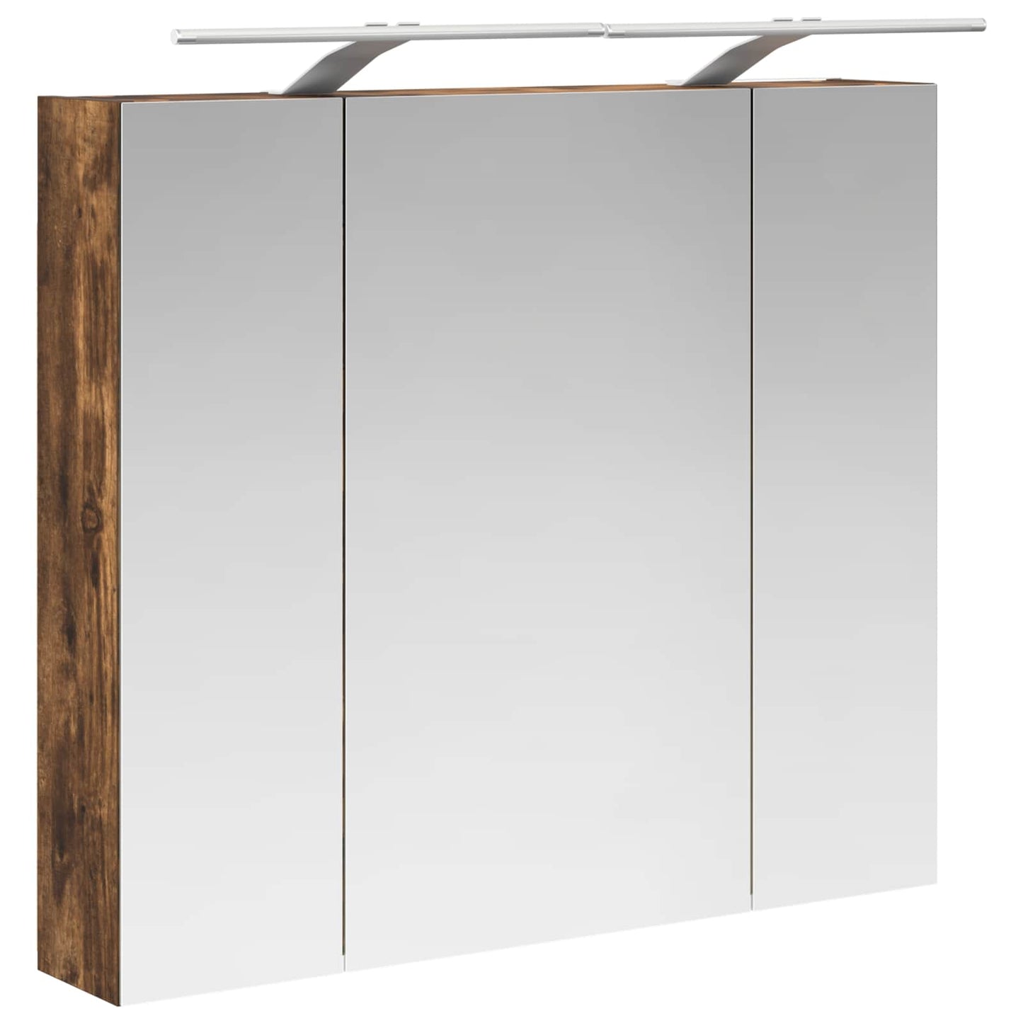 vidaXL Bathroom Mirror Cabinet with Shelf Smoked Oak 80 x 14.5 x 70 cm