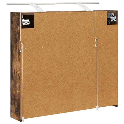 vidaXL Bathroom Mirror Cabinet with Shelf Smoked Oak 80 x 14.5 x 70 cm