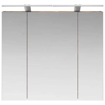 vidaXL Bathroom Mirror Cabinet with Shelf Smoked Oak 80 x 14.5 x 70 cm
