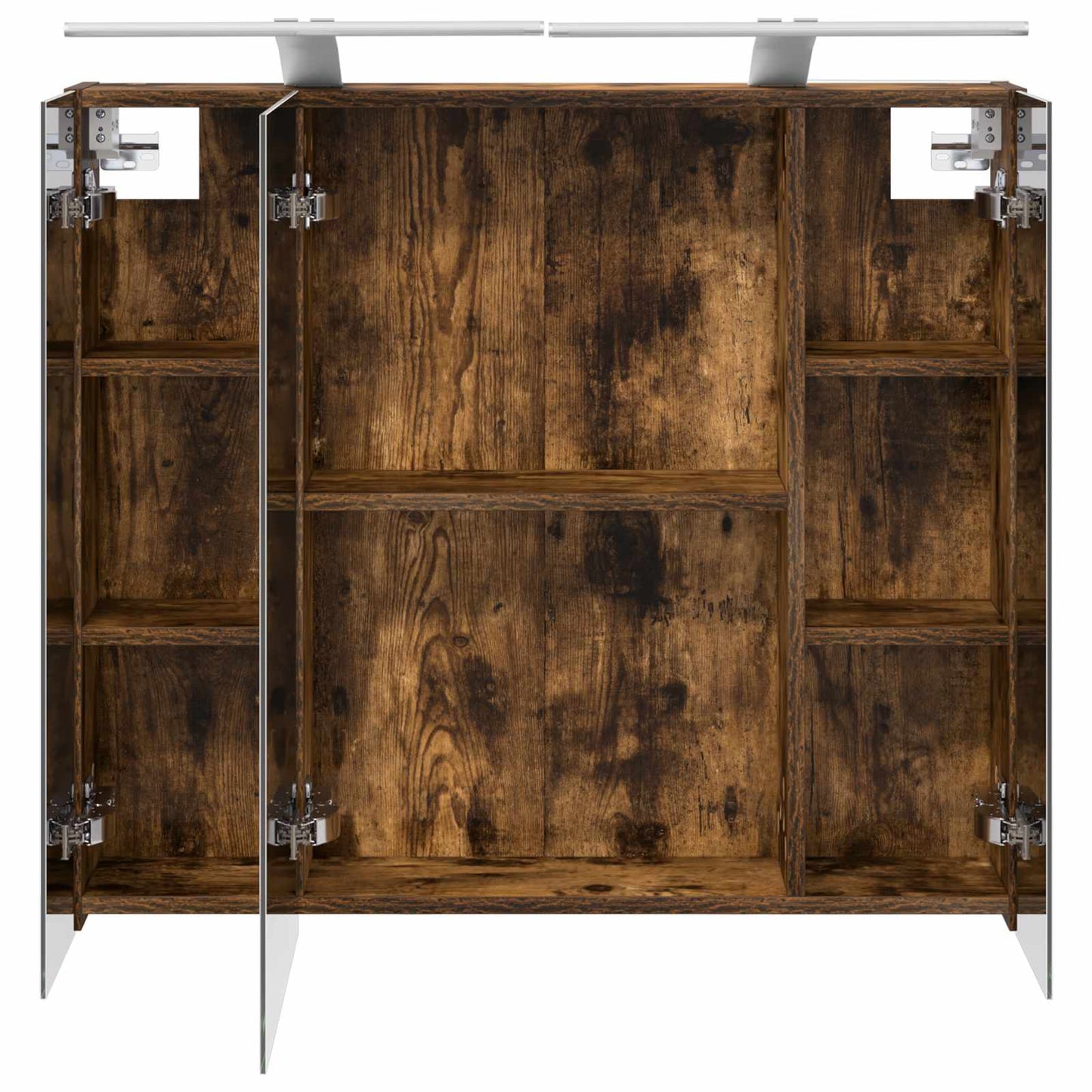 vidaXL Bathroom Mirror Cabinet with Shelf Smoked Oak 80 x 14.5 x 70 cm