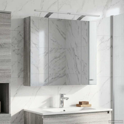vidaXL Bathroom Mirror Cabinet with Door Grey Sonoma 80 x 14.5 x 70 cm