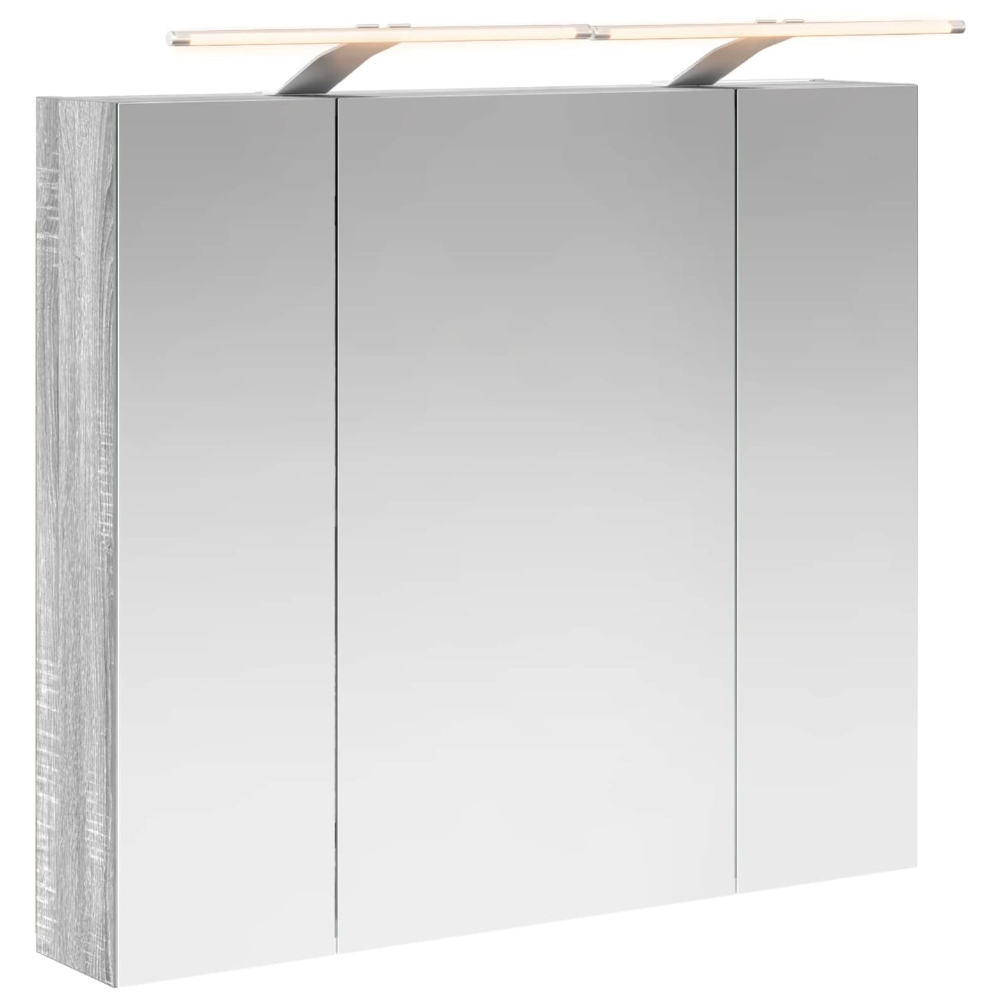 vidaXL Bathroom Mirror Cabinet with Door Grey Sonoma 80 x 14.5 x 70 cm