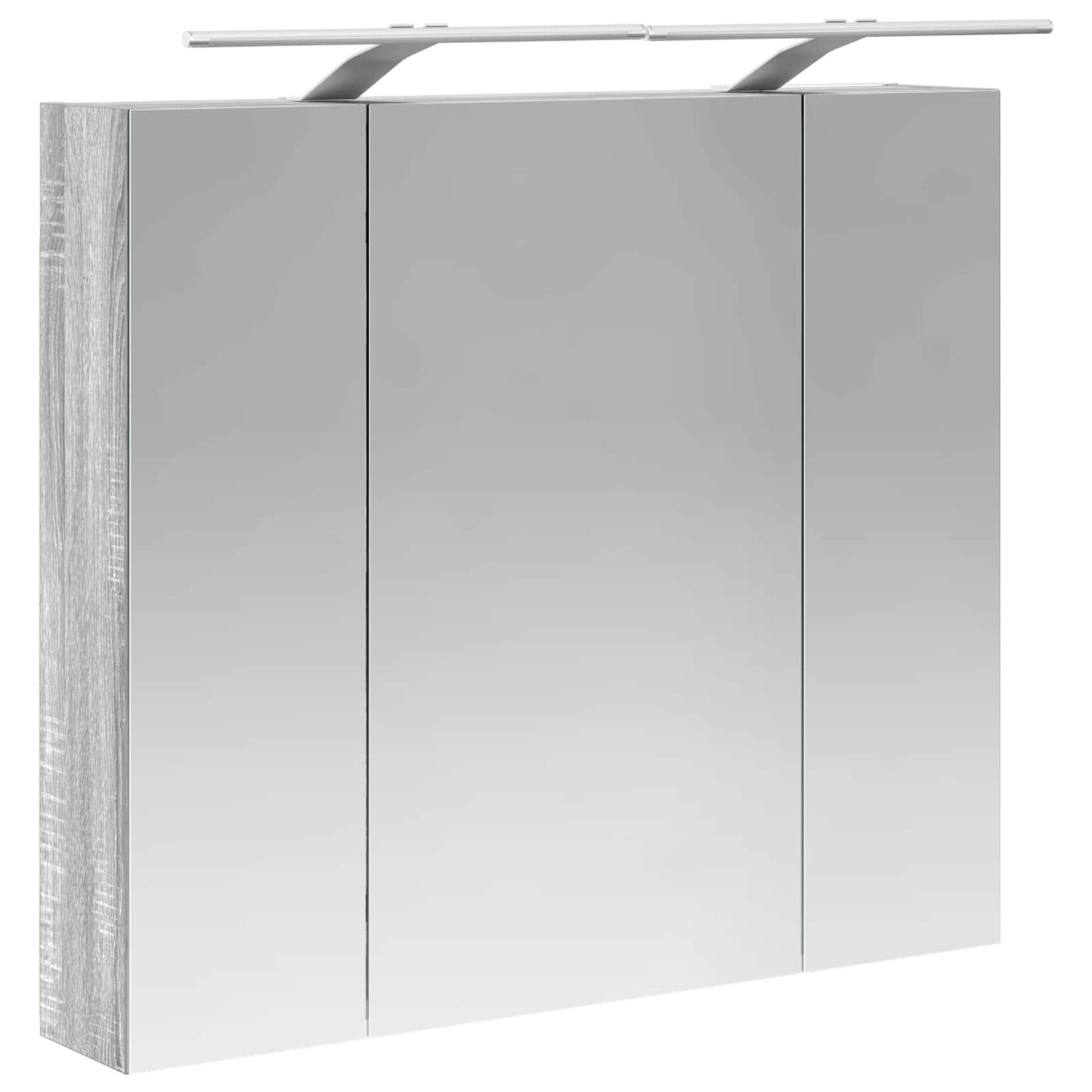 vidaXL Bathroom Mirror Cabinet with Door Grey Sonoma 80 x 14.5 x 70 cm