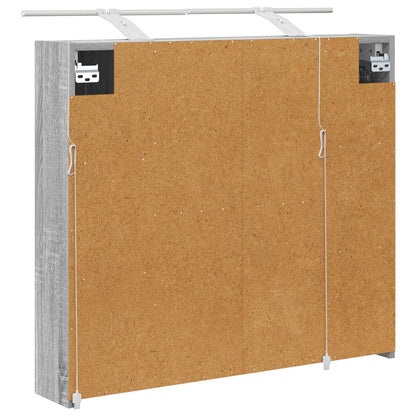 vidaXL Bathroom Mirror Cabinet with Door Grey Sonoma 80 x 14.5 x 70 cm
