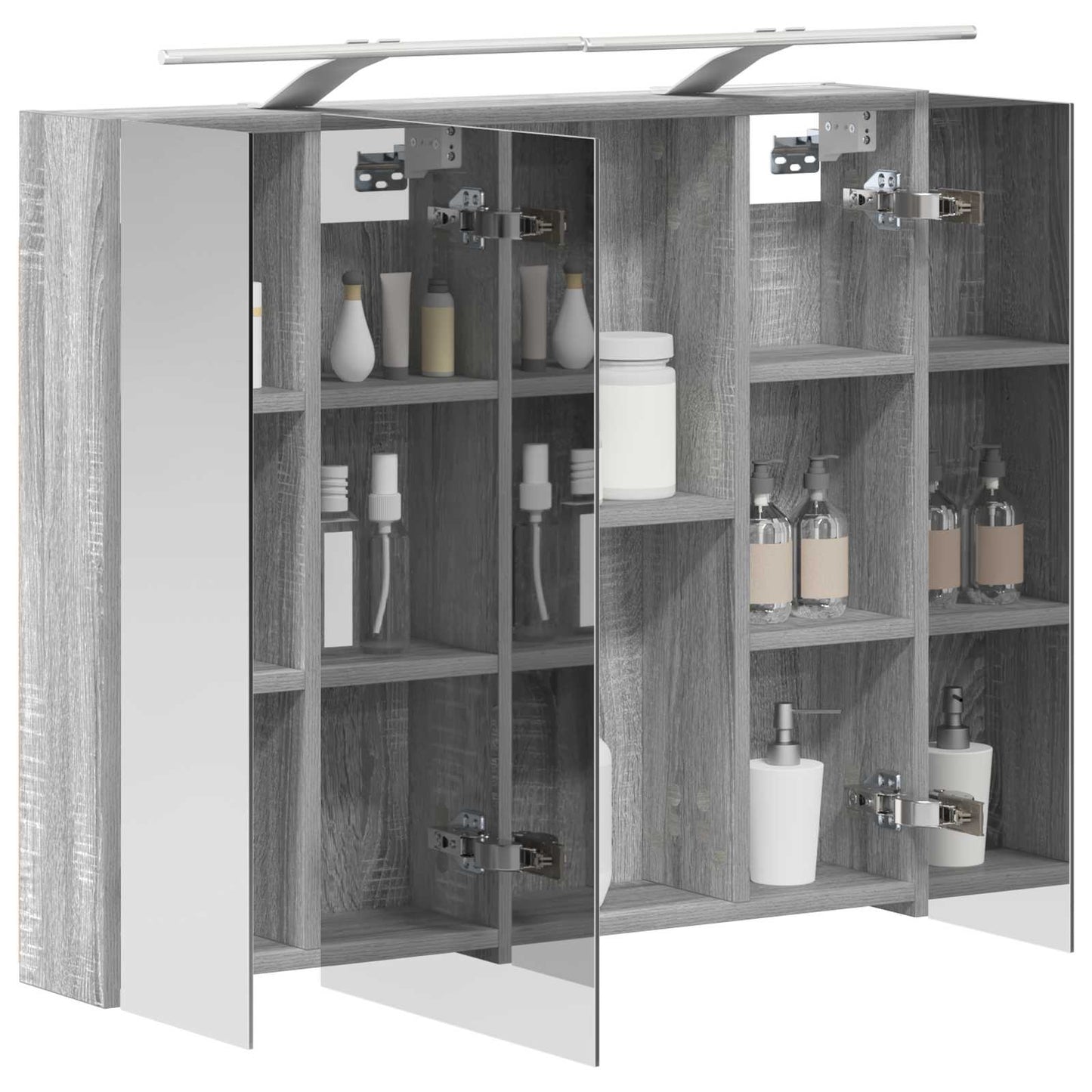 vidaXL Bathroom Mirror Cabinet with Door Grey Sonoma 80 x 14.5 x 70 cm