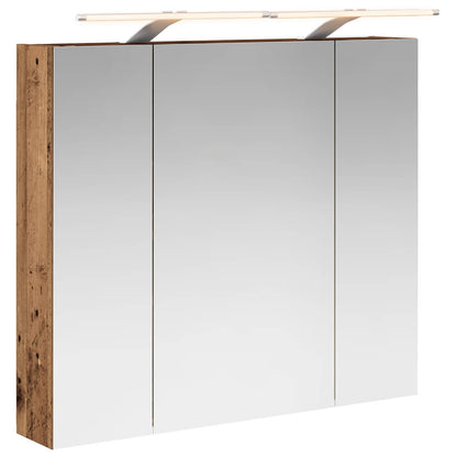 vidaXL Bathroom Mirror Cabinet with Shelf Old Wood 80 x 14.5 x 70 cm