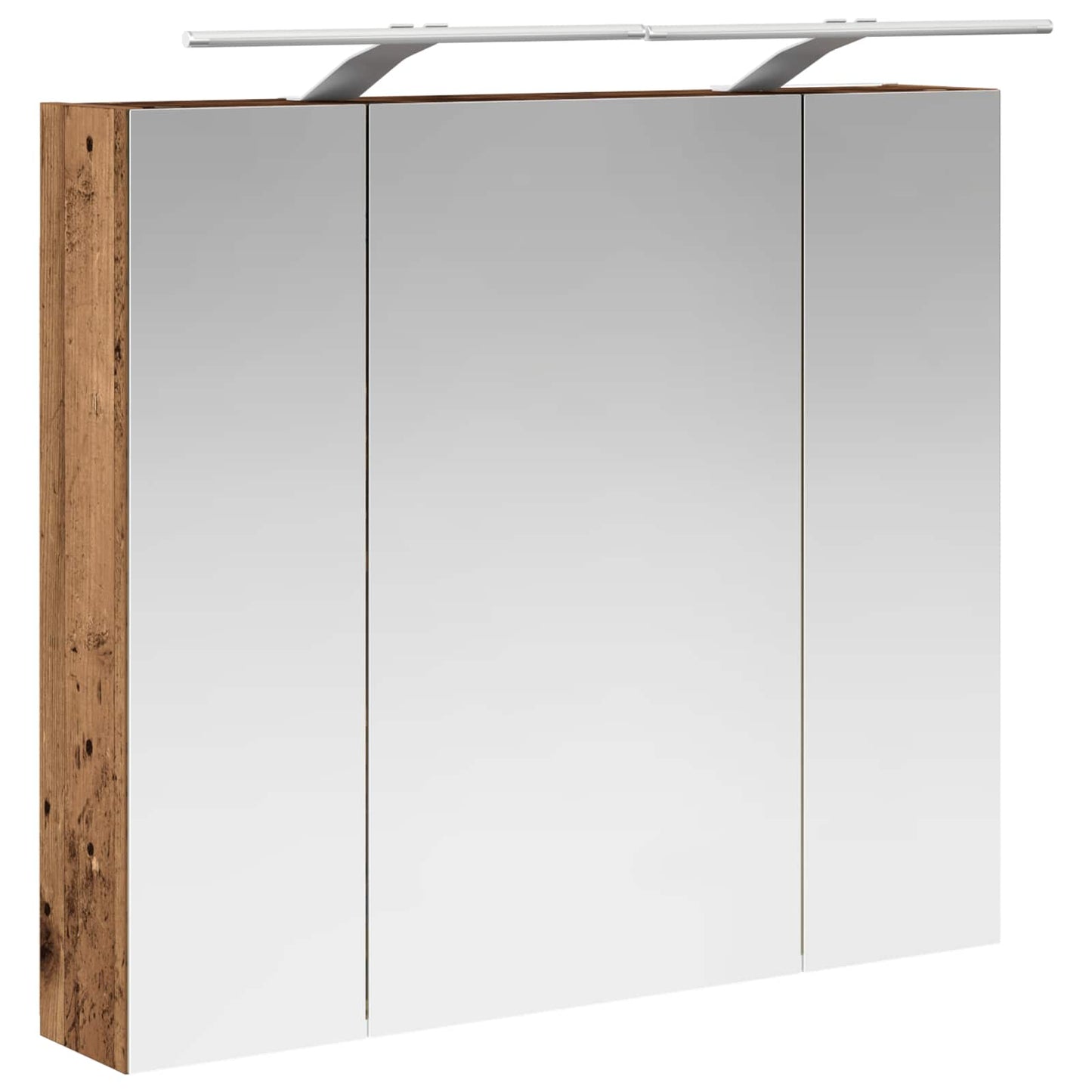 vidaXL Bathroom Mirror Cabinet with Shelf Old Wood 80 x 14.5 x 70 cm
