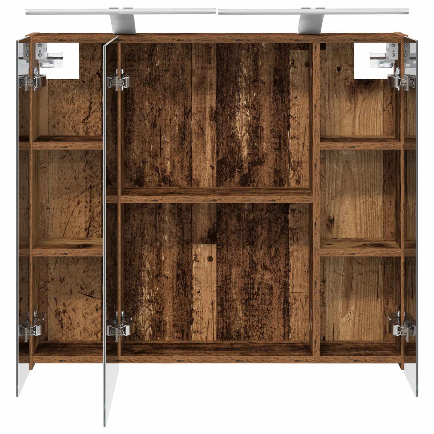 vidaXL Bathroom Mirror Cabinet with Shelf Old Wood 80 x 14.5 x 70 cm