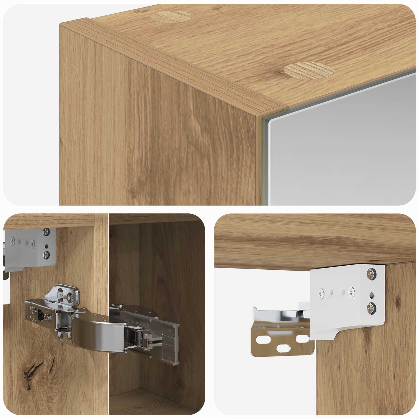 vidaXL Bathroom Mirror Cabinet Artisian Oak 80 x 14.5 x 70 cm