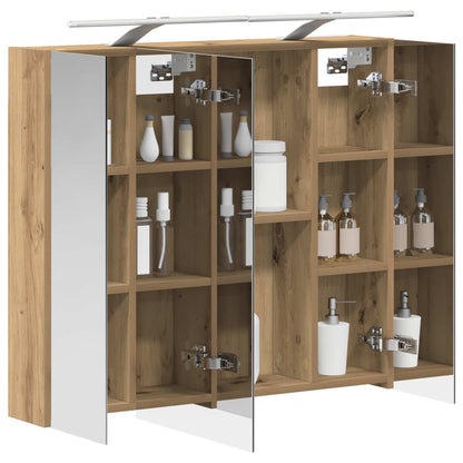 vidaXL Bathroom Mirror Cabinet Artisian Oak 80 x 14.5 x 70 cm