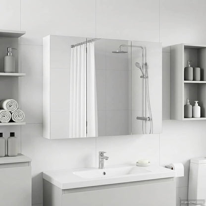 vidaXL Bathroom Mirror Cabinet with Shelf White 100 x 14.5 x 70 cm