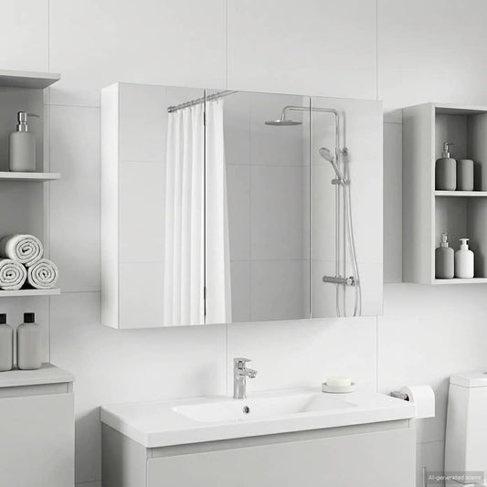 vidaXL Bathroom Mirror Cabinet with Shelf White 100 x 14.5 x 70 cm