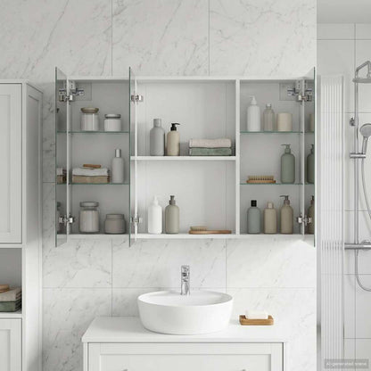 vidaXL Bathroom Mirror Cabinet with Shelf White 100 x 14.5 x 70 cm