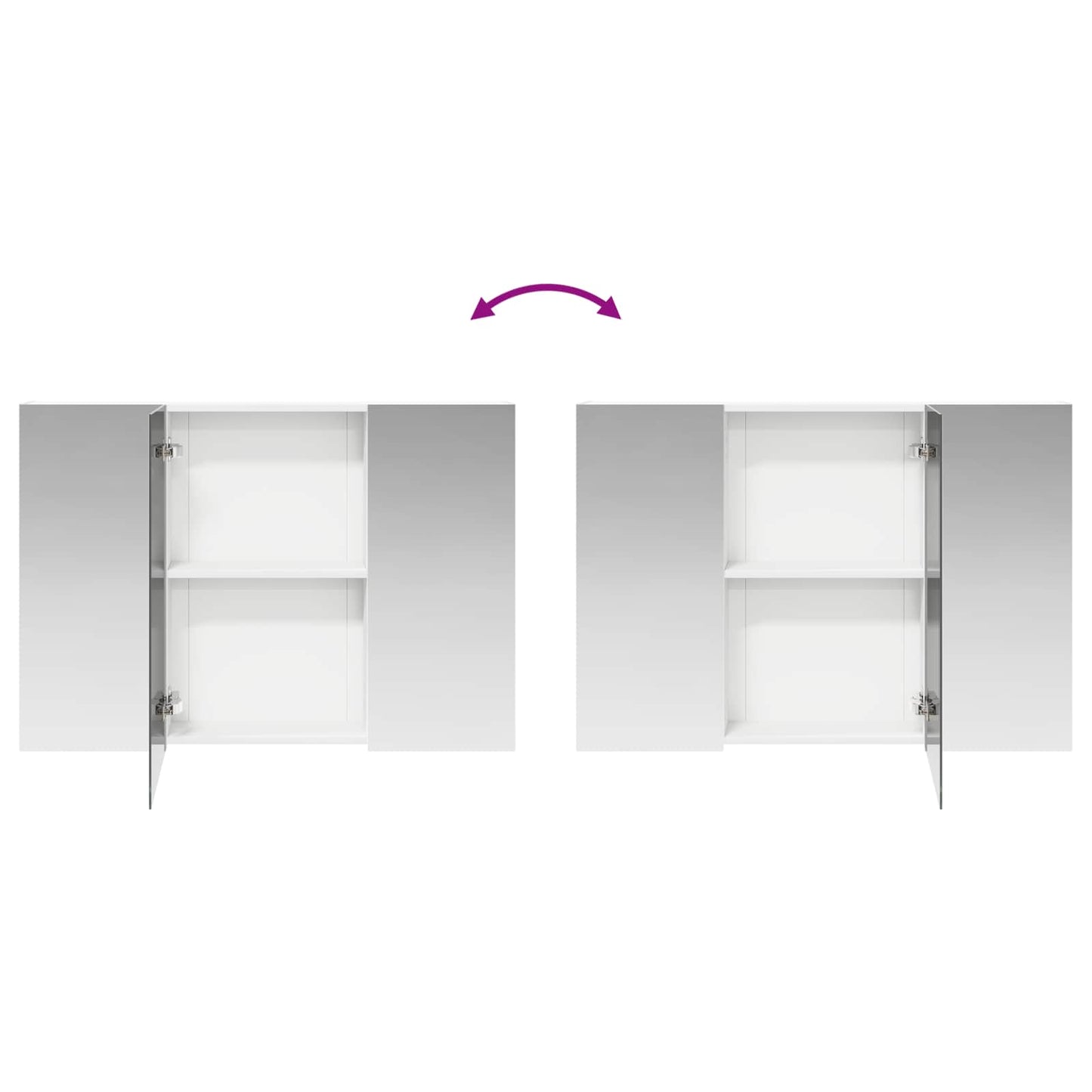 vidaXL Bathroom Mirror Cabinet with Shelf White 100 x 14.5 x 70 cm