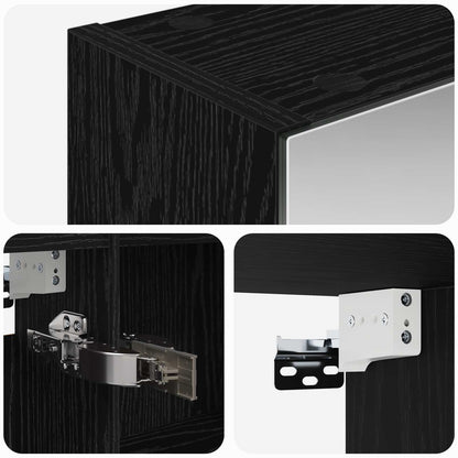 vidaXL Bathroom Mirror Cabinet with Shelf Black Oak 100 x 14.5 x 70 cm