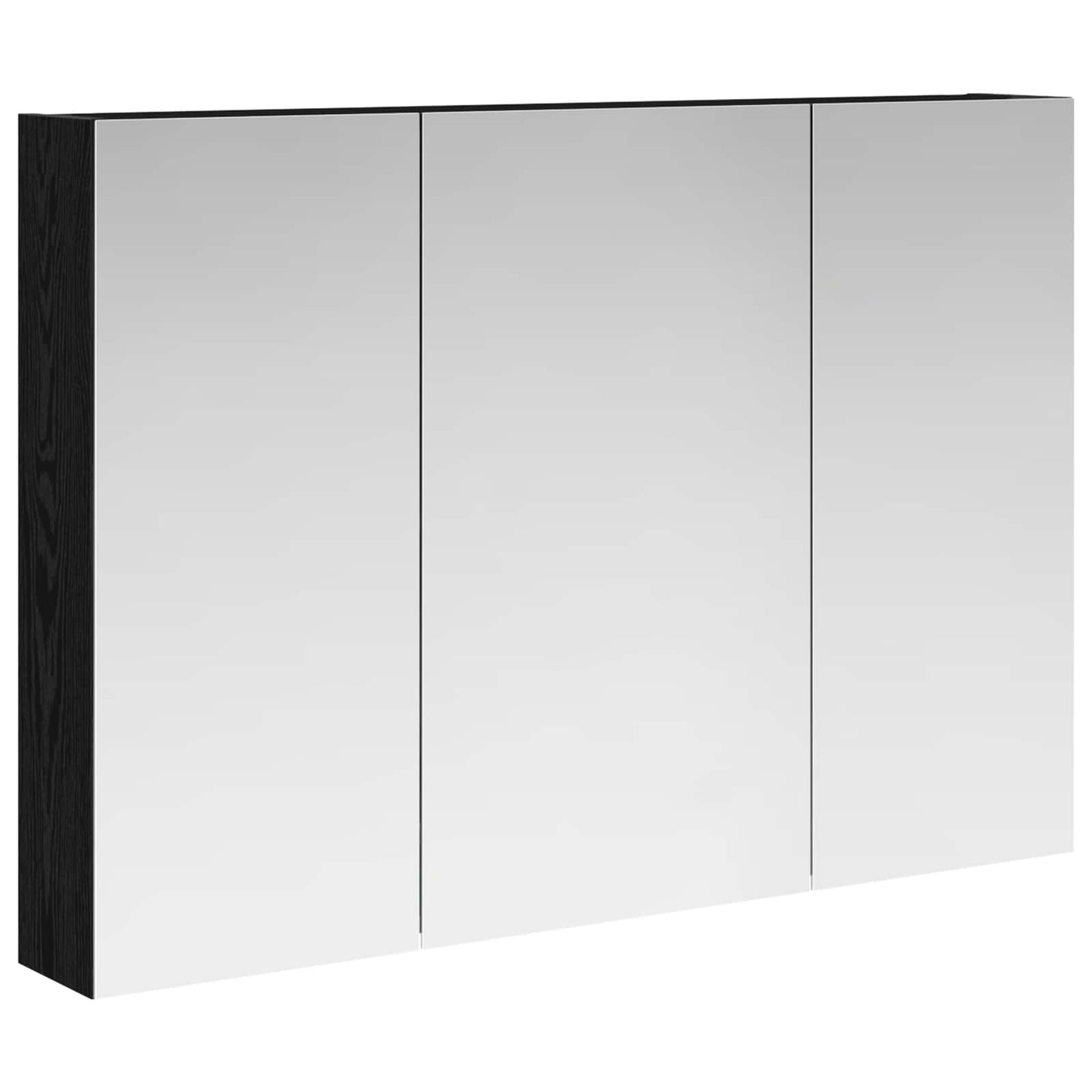 vidaXL Bathroom Mirror Cabinet with Shelf Black Oak 100 x 14.5 x 70 cm